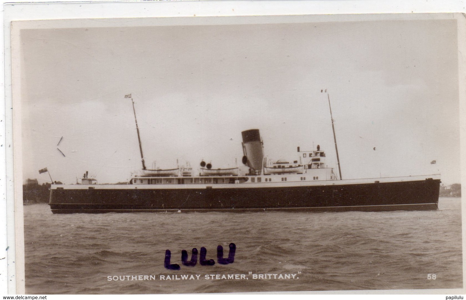 TRANSPORTS 386 : Southern Railway Steamer " Brittany " - Ferries