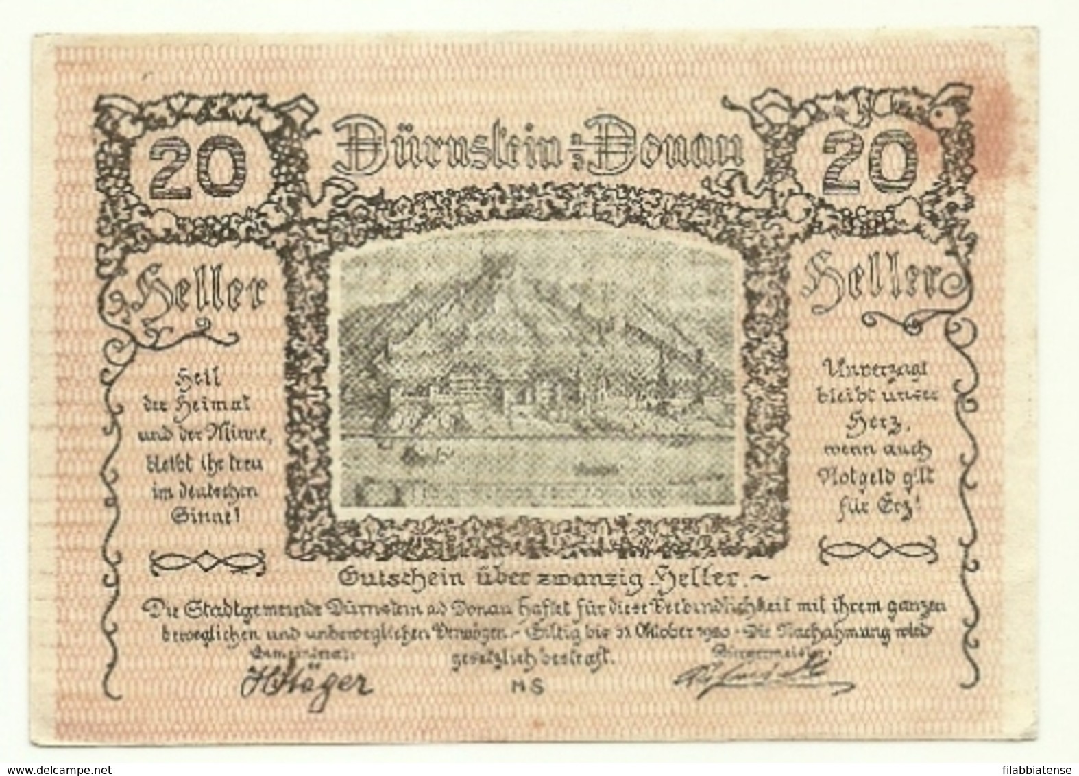 1920 - Austria - Durnstein Notgeld N100   ----- - Austria