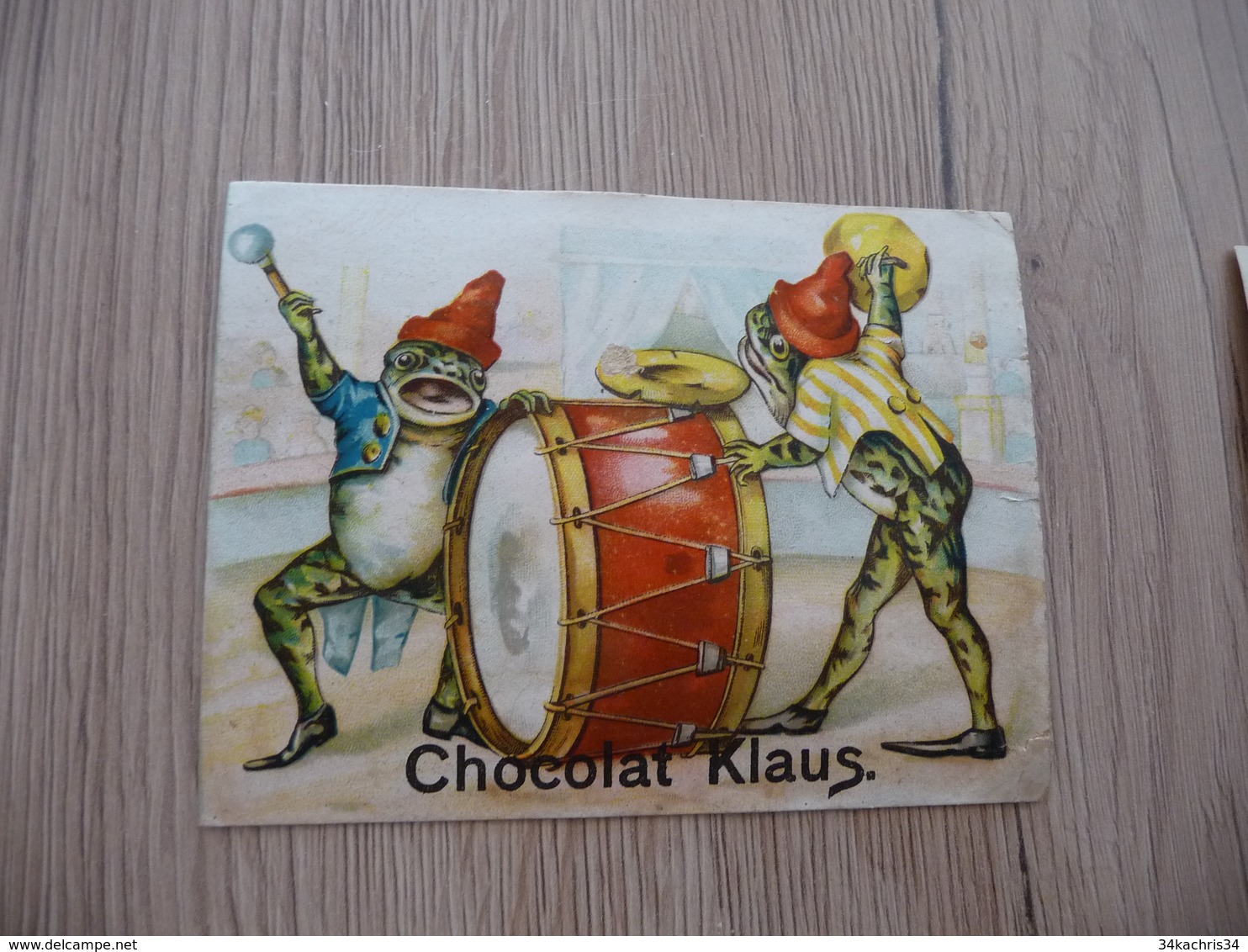 Chromo Ancien Publicitaire  Chocolat Klaus Grenouilles Humanisées Musique Frogs - Other & Unclassified