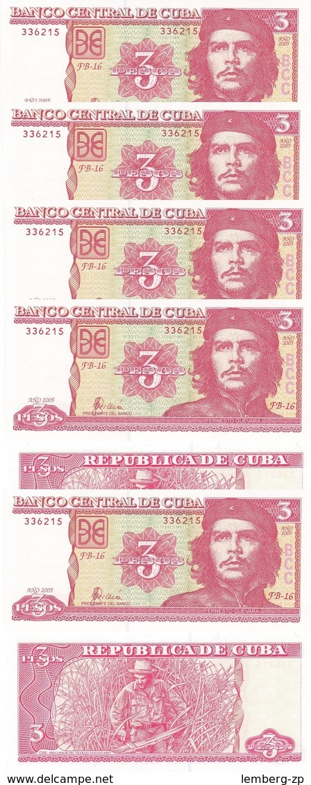 Cuba - 10 Pcs X 3 Pesos 2005 UNC Lemberg-Zp - Kuba