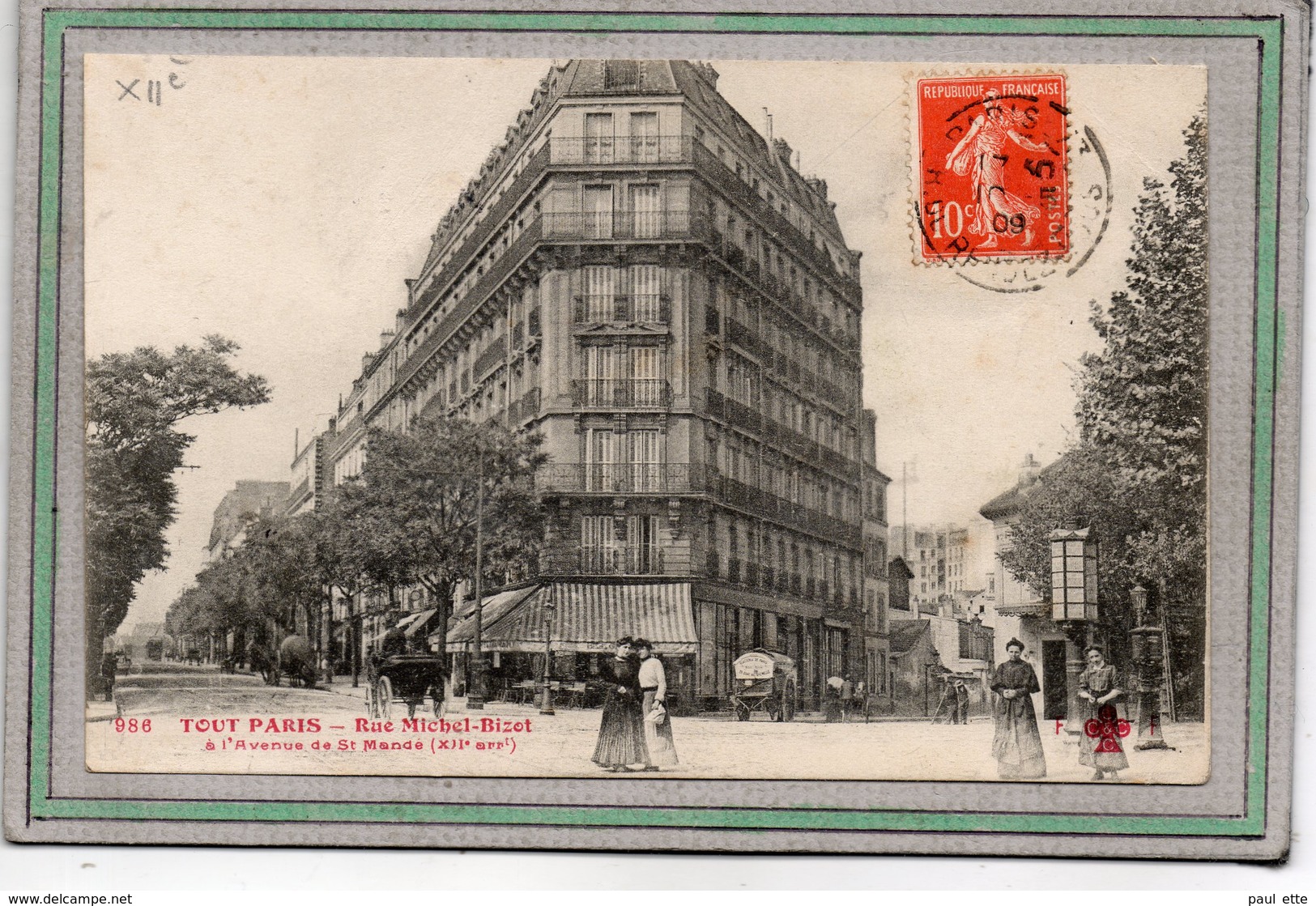 CPA - PARIS (75)(XII°) - Aspect Du Carrefour Rue Michel-Bizot Et De L'avenue De St-Mandé En 1909 - Distretto: 12