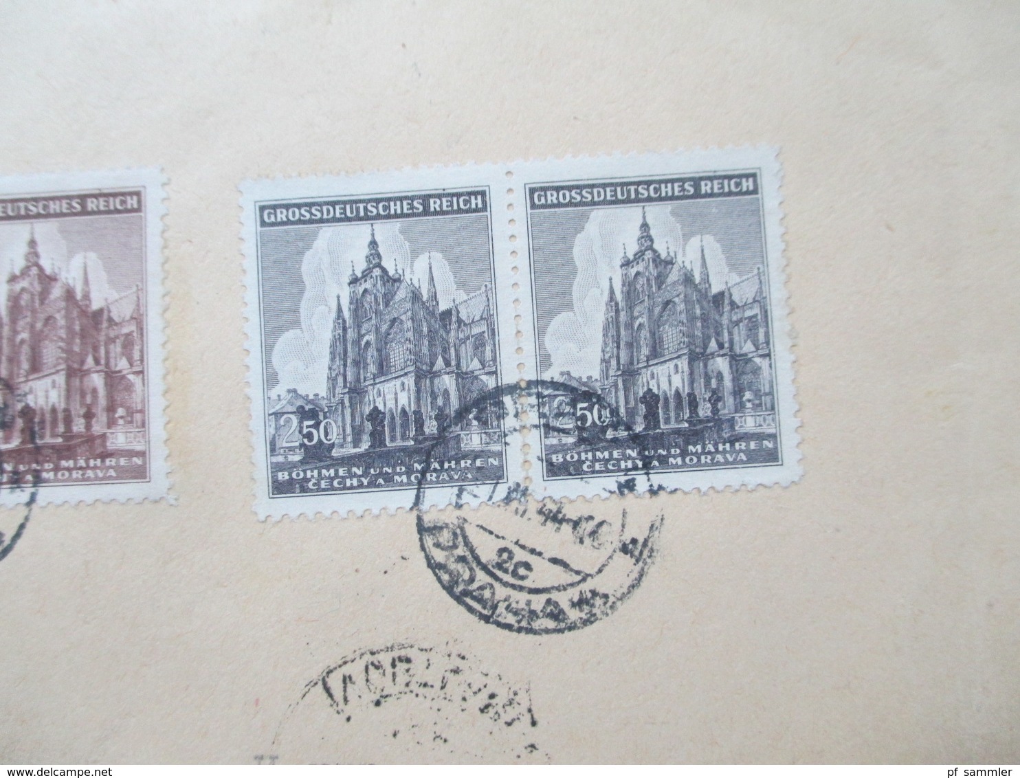 Böhmen Und Mähren 1944 Einschreiben / Nachnahme Briefmarkengeschäft Zdenek Riha Prag - Adorf Mit Ak Stempel - Storia Postale