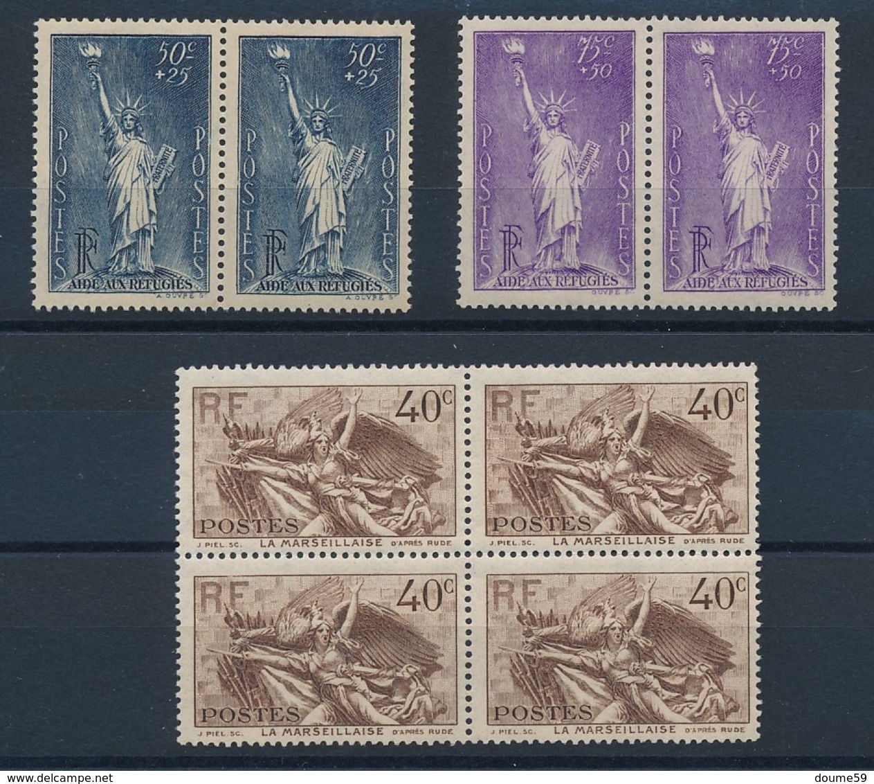 CX-12:  FRANCE:  Lot Avec N°309**(paire)-315** Bloc De 4-352**( Paire) - Neufs