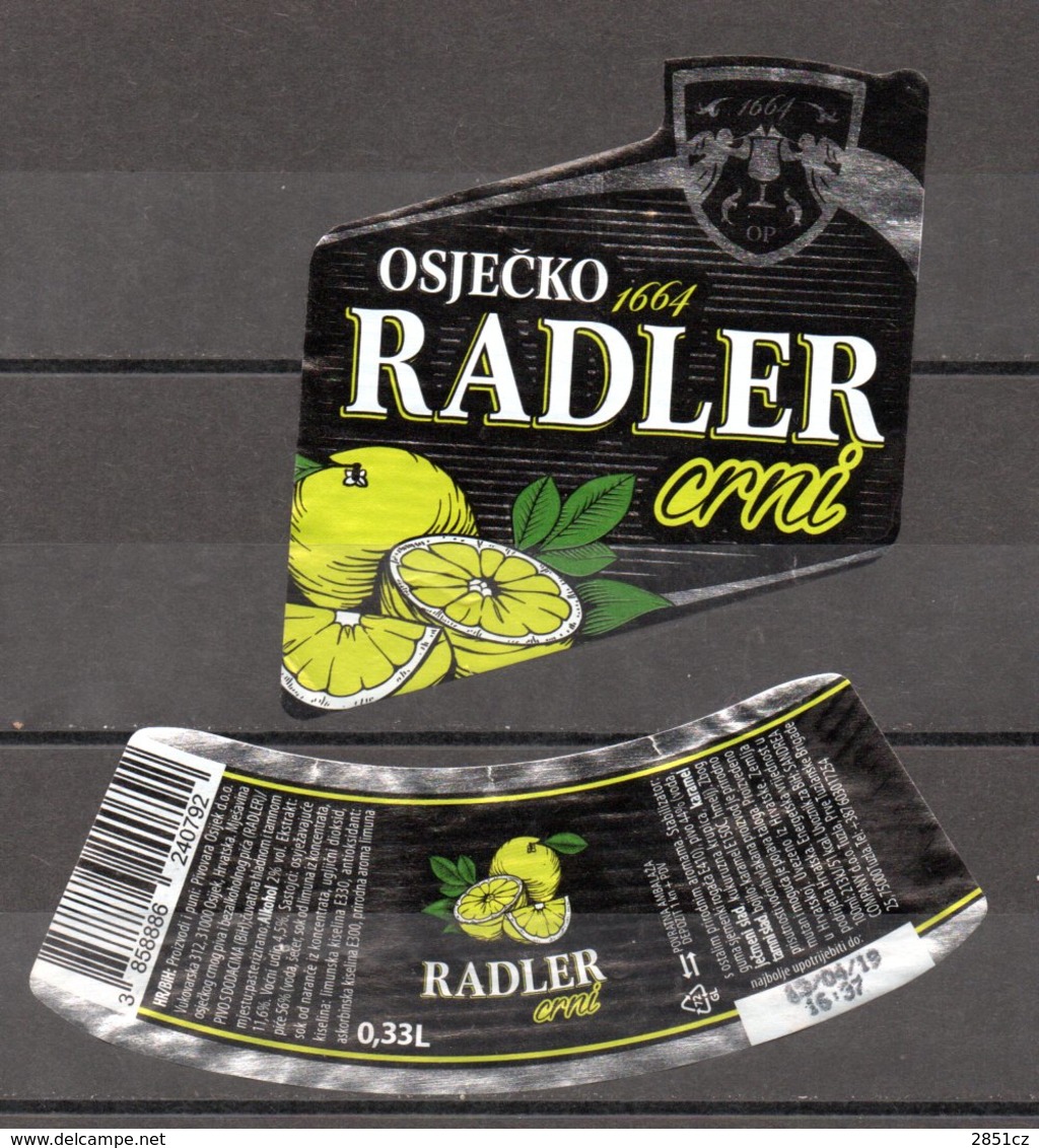 Label - Radler Black Beer (Osijek), 2019., Croatia, Used - Beer