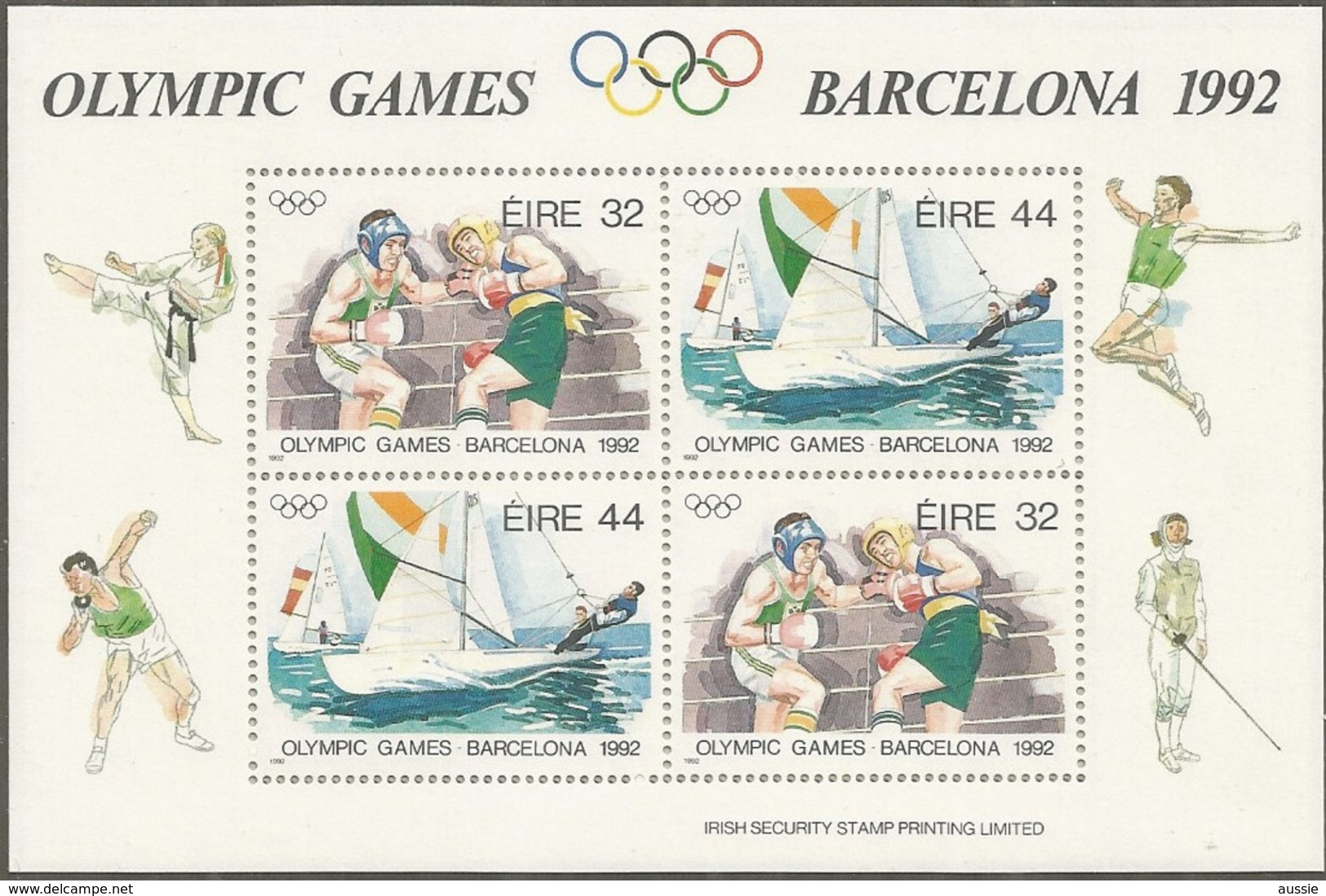 Ierland Irlande Ireland 1992 Yvertnr. Bloc 11 *** MNH Cote 8,00 Euro  Sport Jeux Olympiques Barcelone - Blocs-feuillets