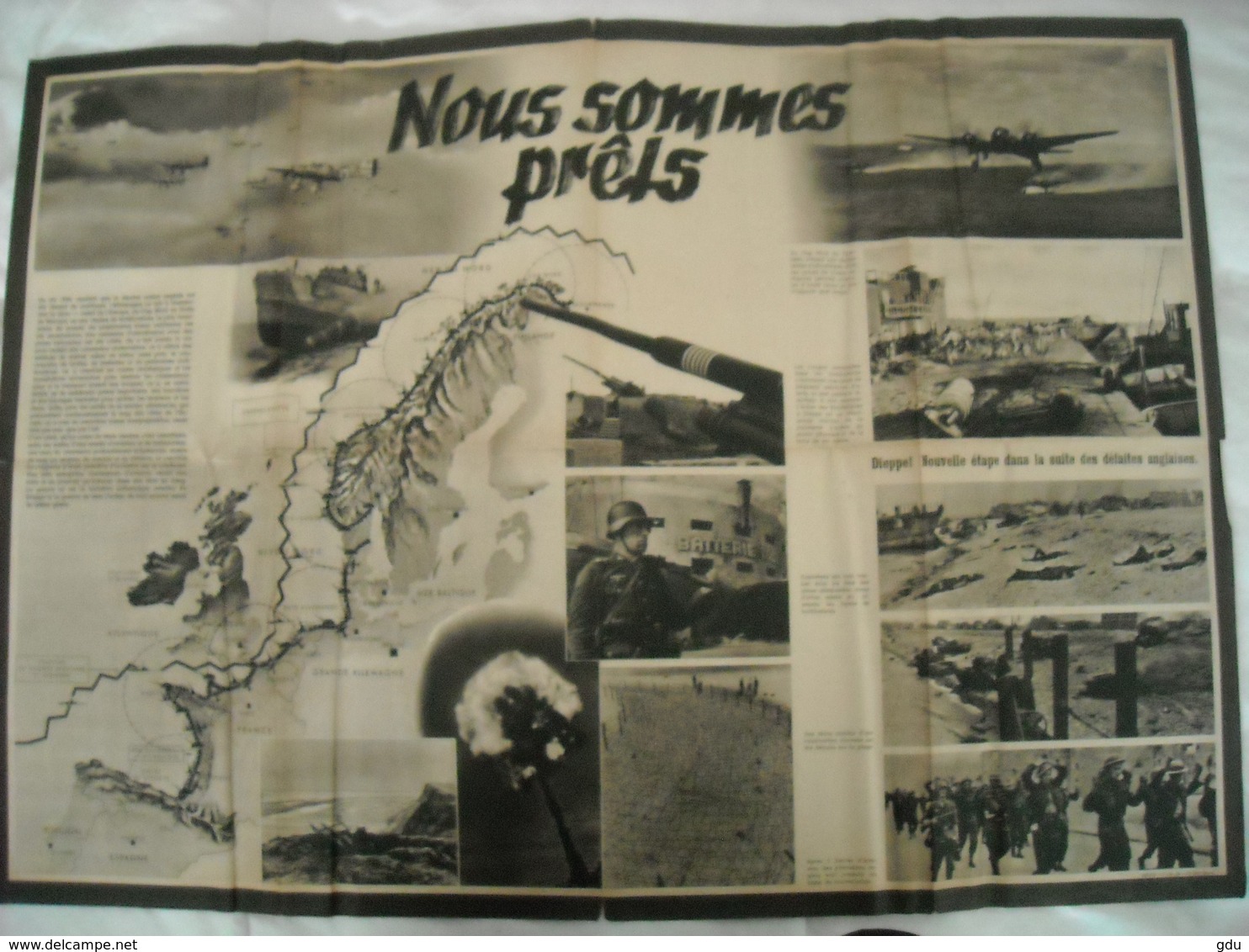 Affiche Authentique Allemande 1942 " Nous Sommes Prêts " - 1939-45