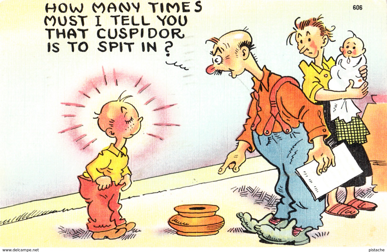 Comics Humor Comic Comique Humour - To Spit Not For Pee - Written In 1950 - Stamp & Postmark - No. 75807 - 2 Scans - Humour