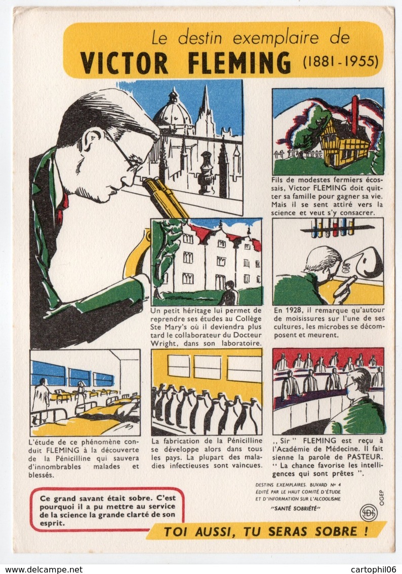 - BUVARD VICTOR FLEMING - Édité Par Le Haut Comité D'Étude Et D'Information Sur L'Alcoolisme SANTÉ SOBRIÉTÉ N° 4 - - Autres & Non Classés