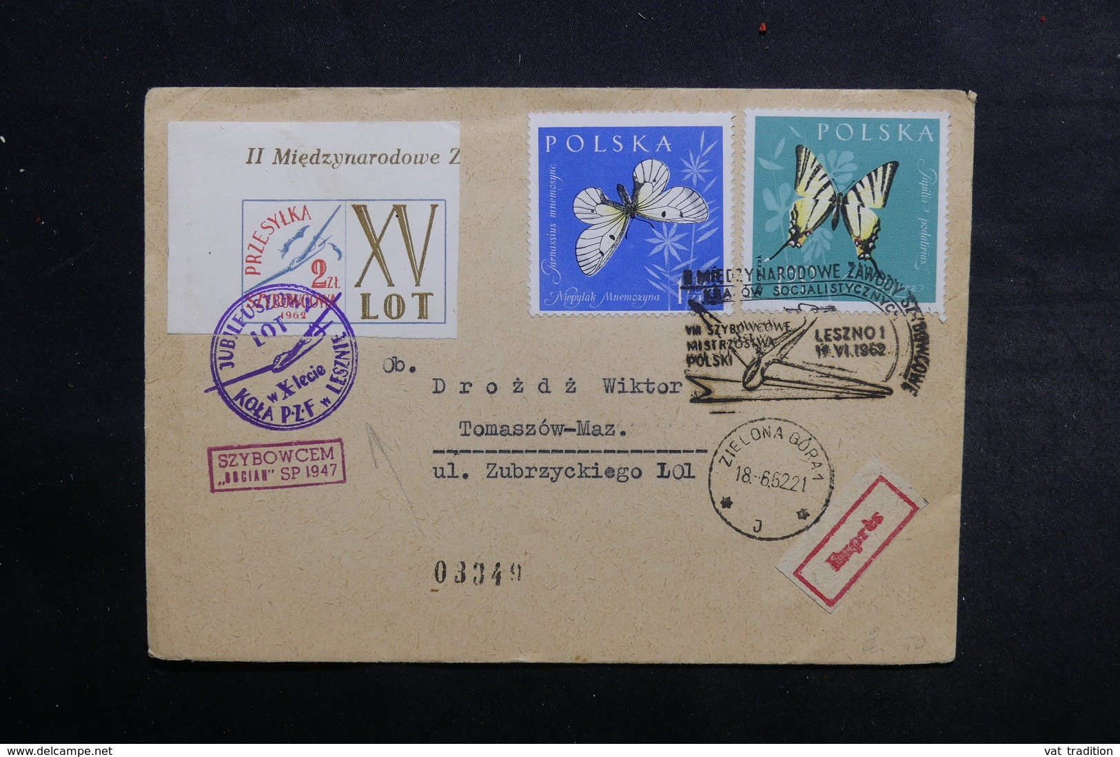 POLOGNE - Enveloppe Par Avion En 1962, Affranchissement Et Cachets Plaisants - L 32944 - Brieven En Documenten