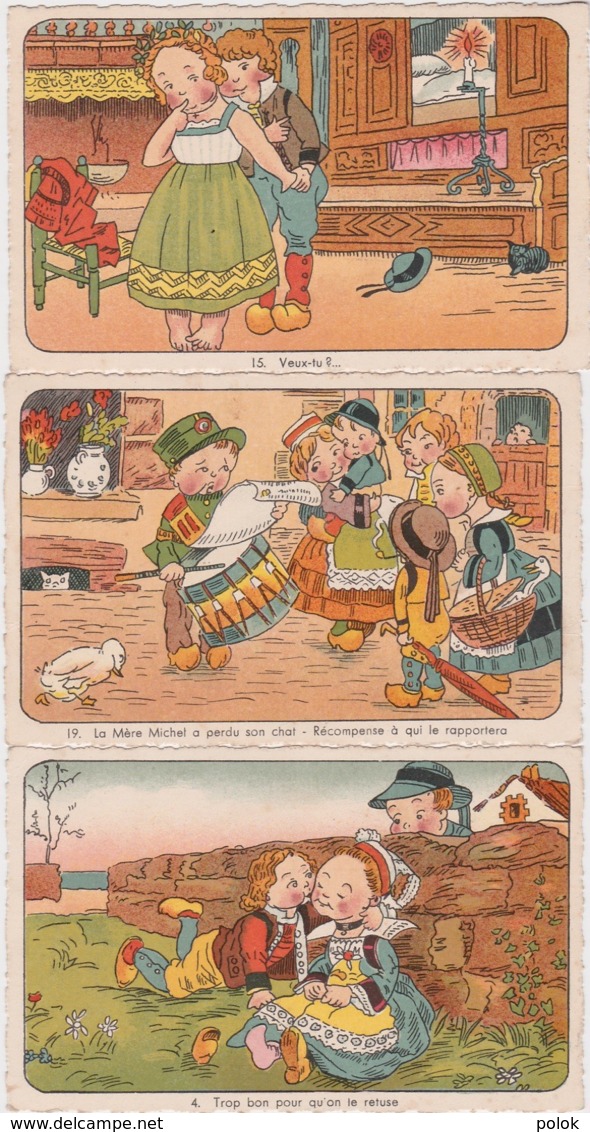 Bu - Lot De 3 Cpa Illustrées - Mère Michel, Bretons, Lit Clos (édit Nozais, Nantes) - 1900-1949