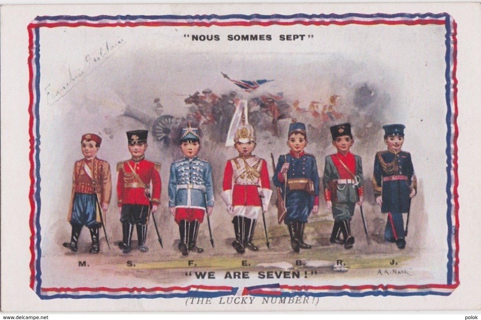 Bu - Cpa Militaria Illustrée AA Nash - Nous Sommes Sept - We Are Seven (ALLIES Series 833) - Patriotiques