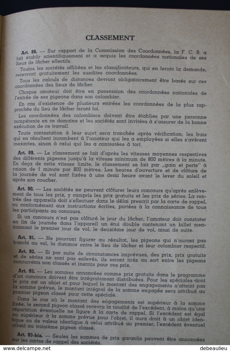 Colombophilie, lot de "Titre de propriété de la bague" (années 50-60) + Réglement Sportif National R.F.C.B