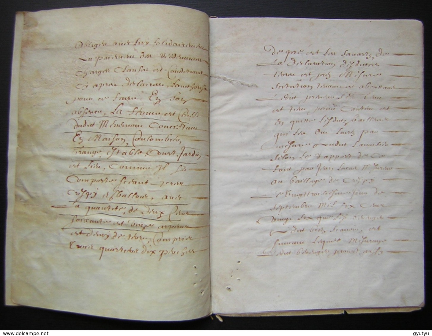 1638 Parchemin De 12 Pages Bail De La Ferme De Mermont Crépy Oise à Pierre Lavoisier Et Augustin Béranger Par Charmoluë - Manuscripts