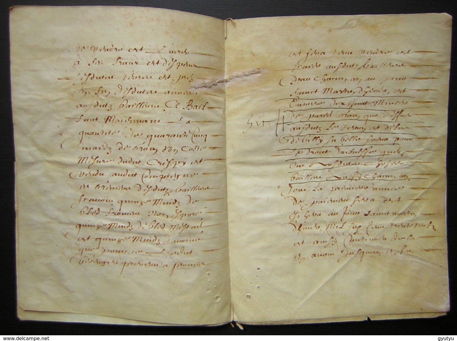 1638 Parchemin De 12 Pages Bail De La Ferme De Mermont Crépy Oise à Pierre Lavoisier Et Augustin Béranger Par Charmoluë - Manuscripts