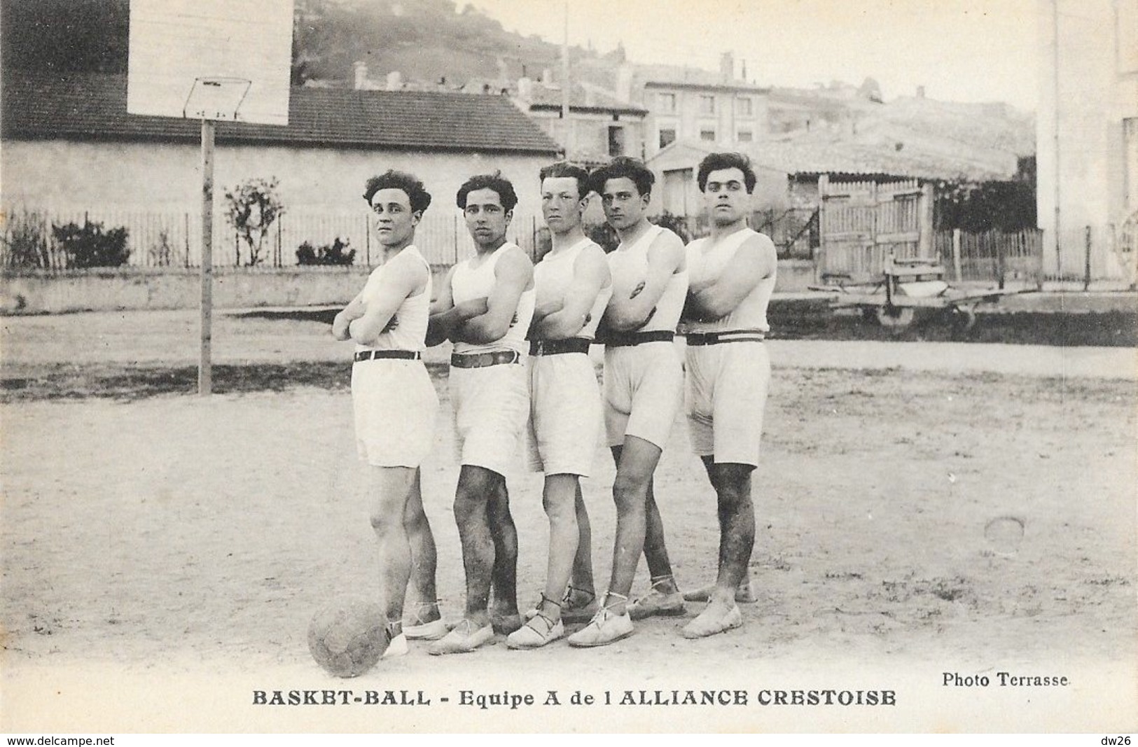 Sports: Basket-Ball - Equipe A De L'Alliance Crestoise (Drôme) - Photo Terrasses - Carte Non Circulée - Honkbal