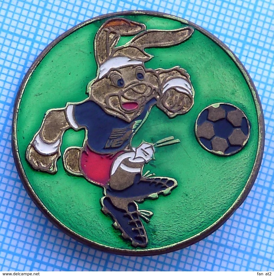 USSR / Badge / Soviet Union. Football UEFA European Championship Germany EURO'88 Talisman Rabbit. 1988 - Football