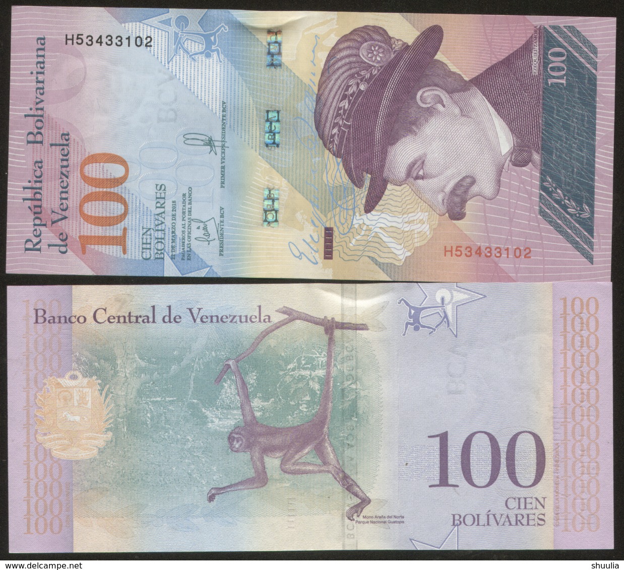 Venezuela 100 Bolivares 2018 Pick New UNC - Venezuela