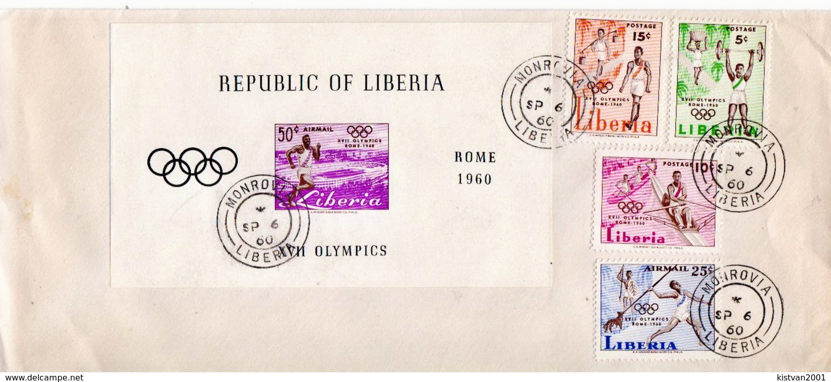 Liberia Set And SS On FDC - Summer 1960: Rome