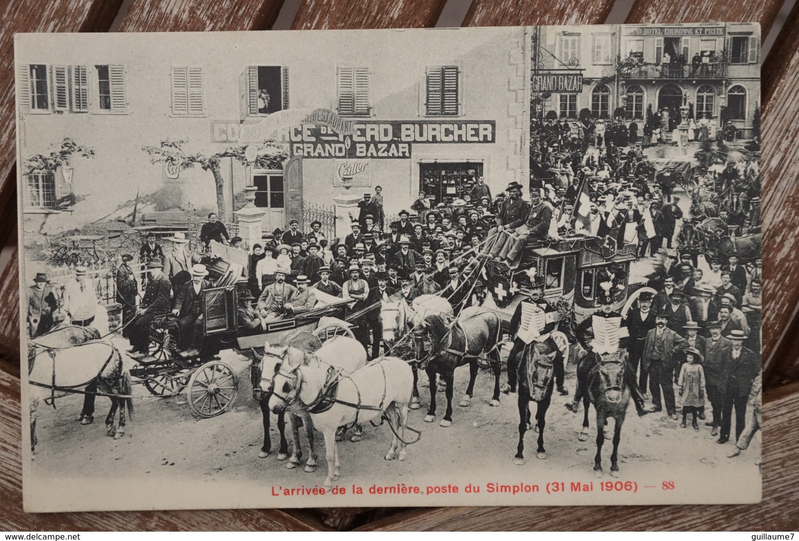 CPA - L'arrivée De La Dernière Poste Du Simplon 1906 - Commerce Grand Bazar - Simplon