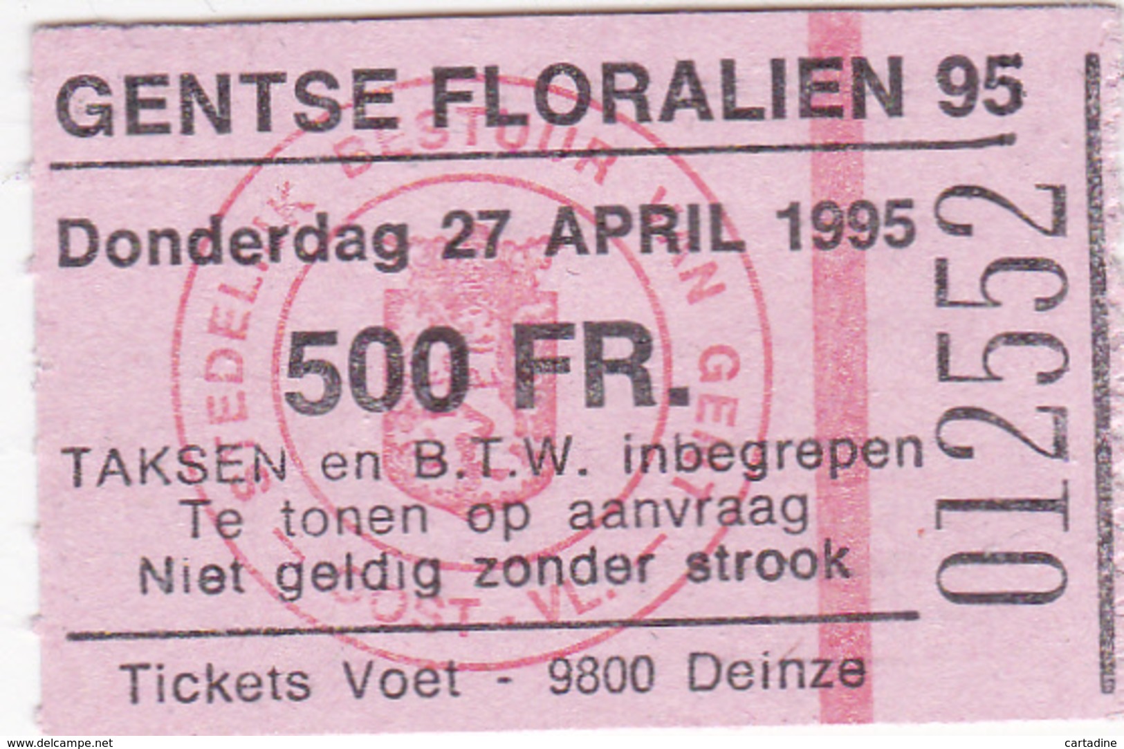 Feuillet sur soie/op zijde - Floralies Gantoises IX - André Buzin - Timbres n° 2589/91 - + ticket d'entrée