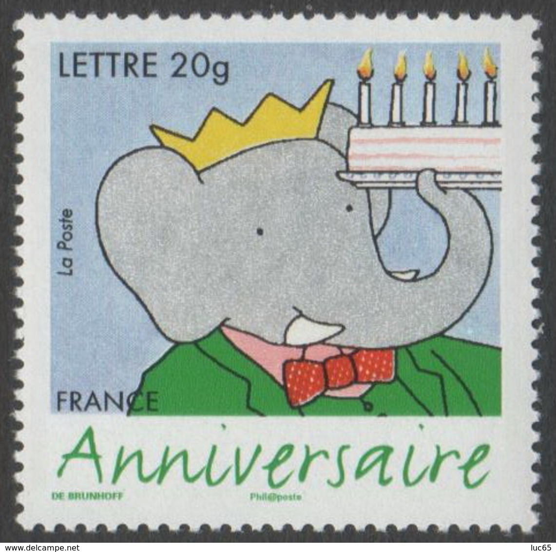 France Neuf Sans Charnière 2006 Babar Portant Un Gâteau D'anniversaire  YT 3927 - Neufs