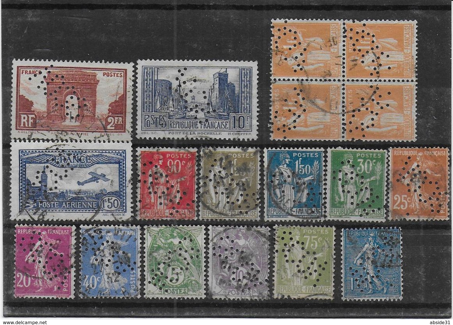 Lot De 18 Timbres Perforés  SCOA - Autres & Non Classés