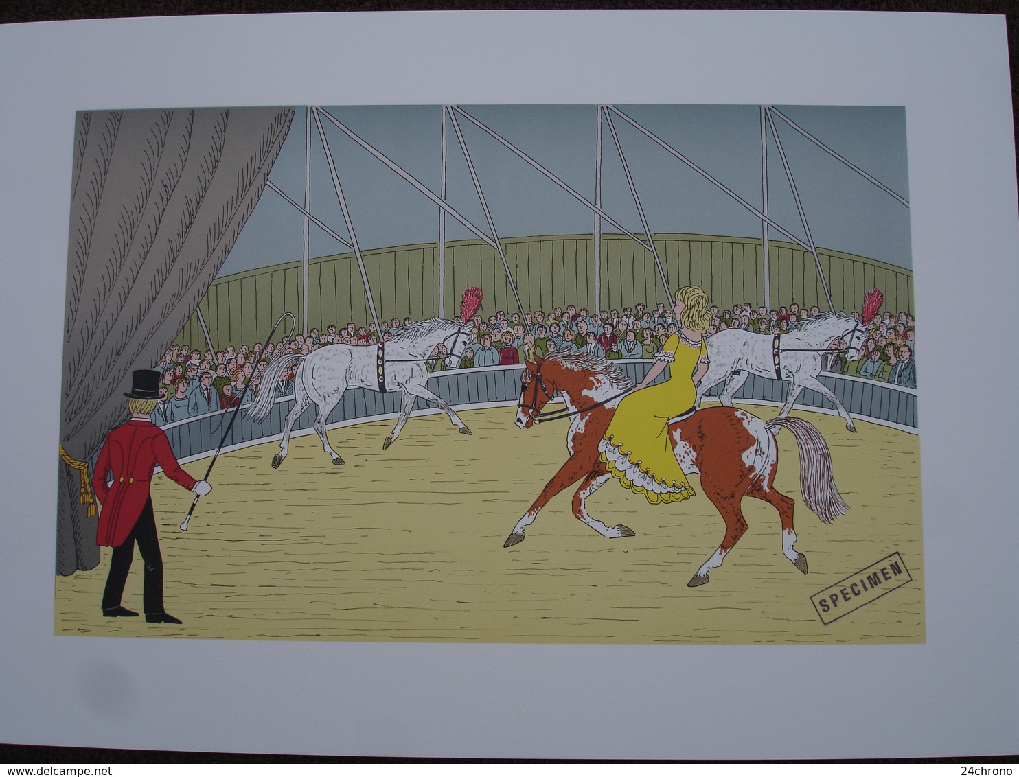 Lithographie Originale De Vincent Haddelsey 1934-2010 Non Signee: Le Cirque (Cheval, Dresseur) - Estampes & Gravures