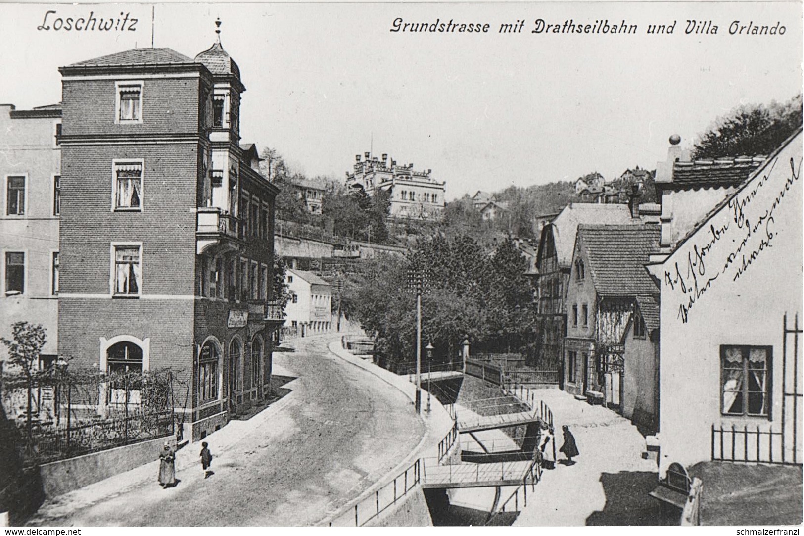 Repro Foto Dresden Loschwitz Grundstraße Drahtseilbahn Standseilbahn Villa Orlando A Blasewitz Weißer Hirsch Wachwitz - Sonstige & Ohne Zuordnung