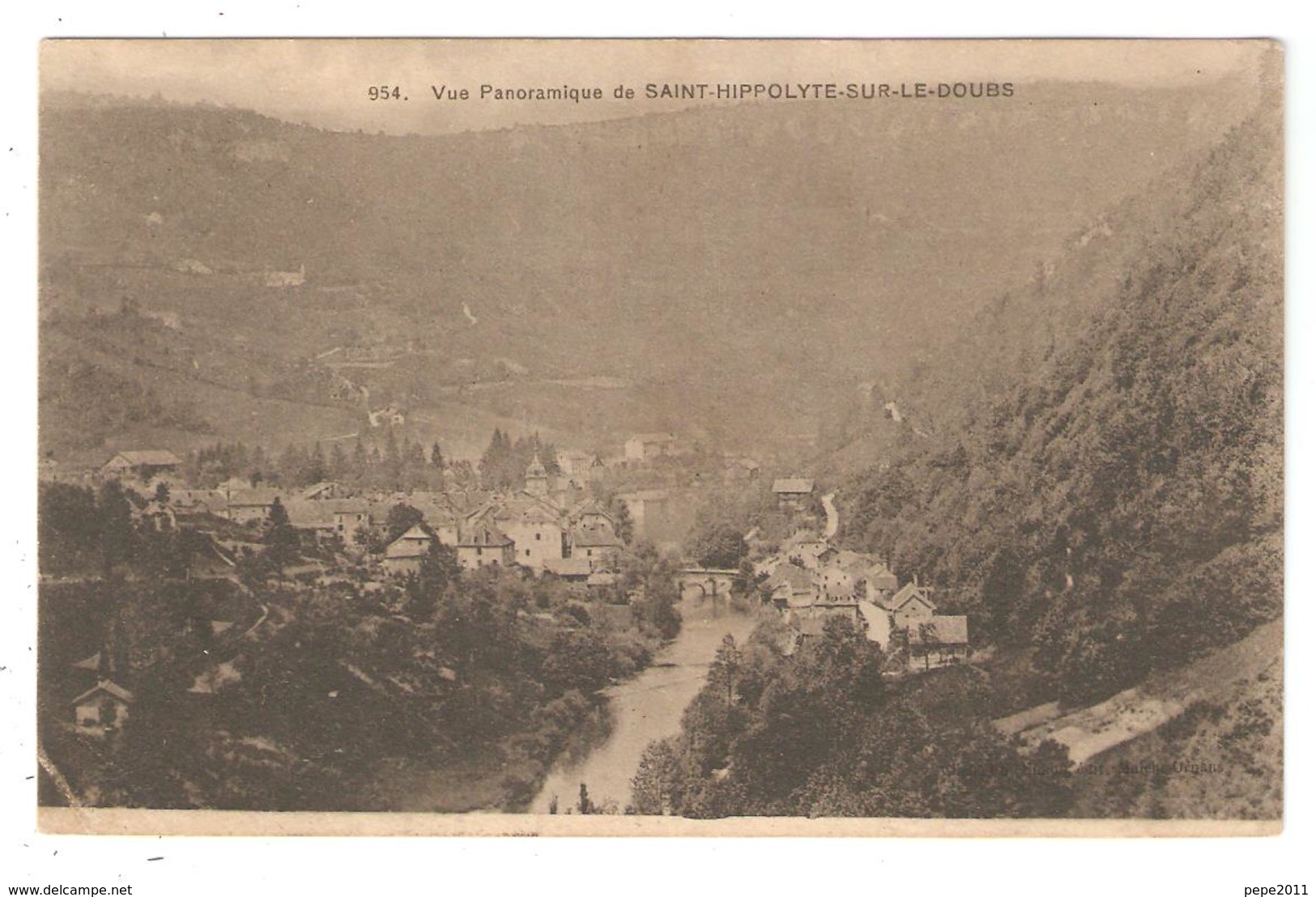 CPA 25 Saint HIPPOLYTE Sur Le Doubs - Vue Panoramique - (peu Commune) - Saint Hippolyte