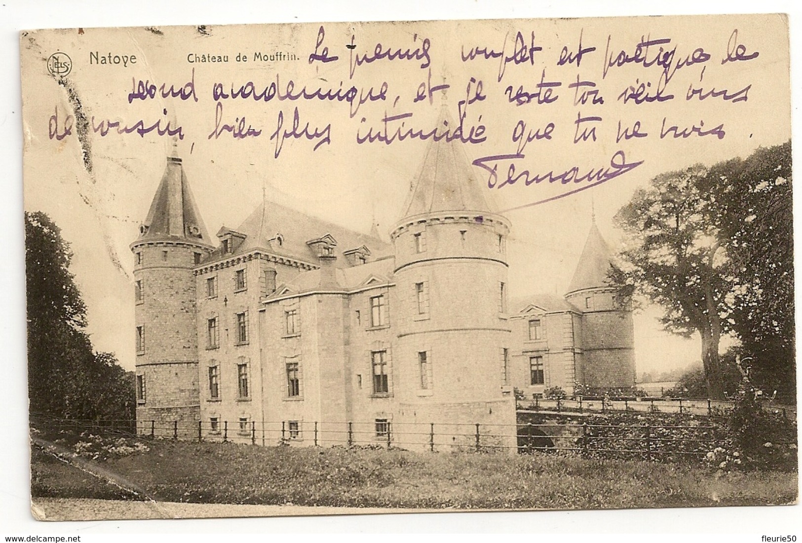 NATOYE - Château De Mouffrin. Nels, Oblitérations Lierre Et Natoye 1913. - Hamois