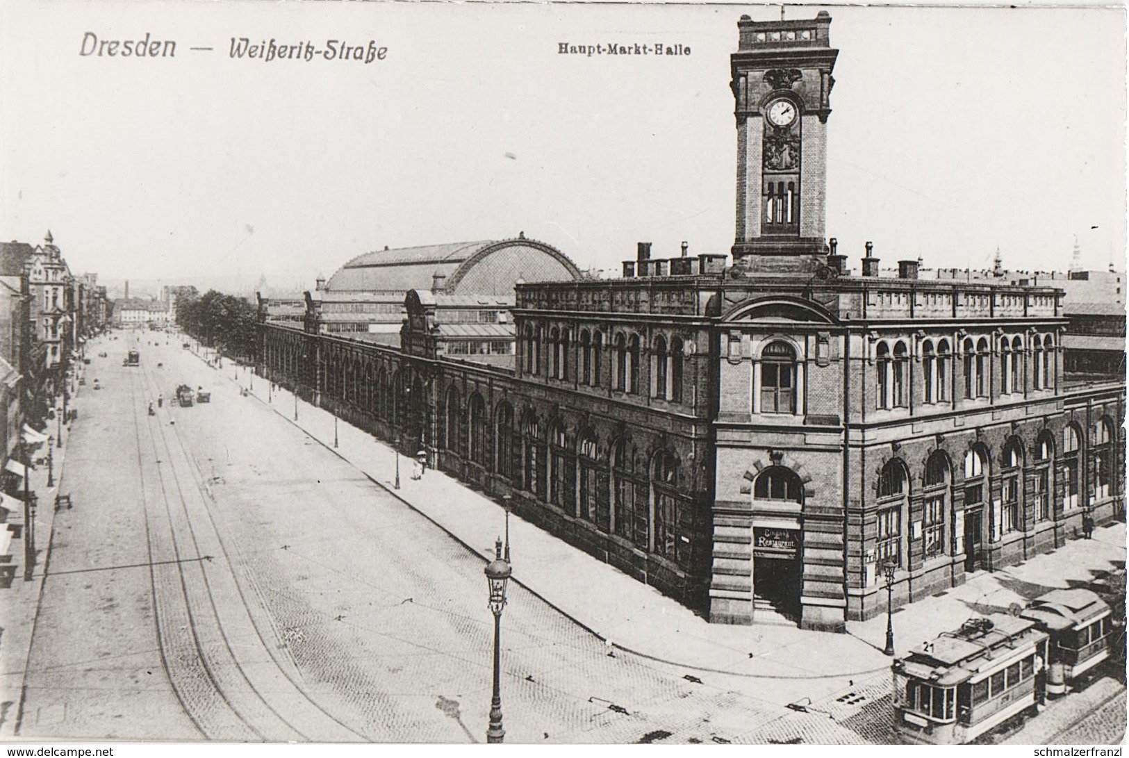 Repro Foto Dresden Weißeritzstraße Hauptmarkthalle Großmarkthalle Wettiner Bahnhof Mitte Schäferstraße Straßenbahn - Sonstige & Ohne Zuordnung