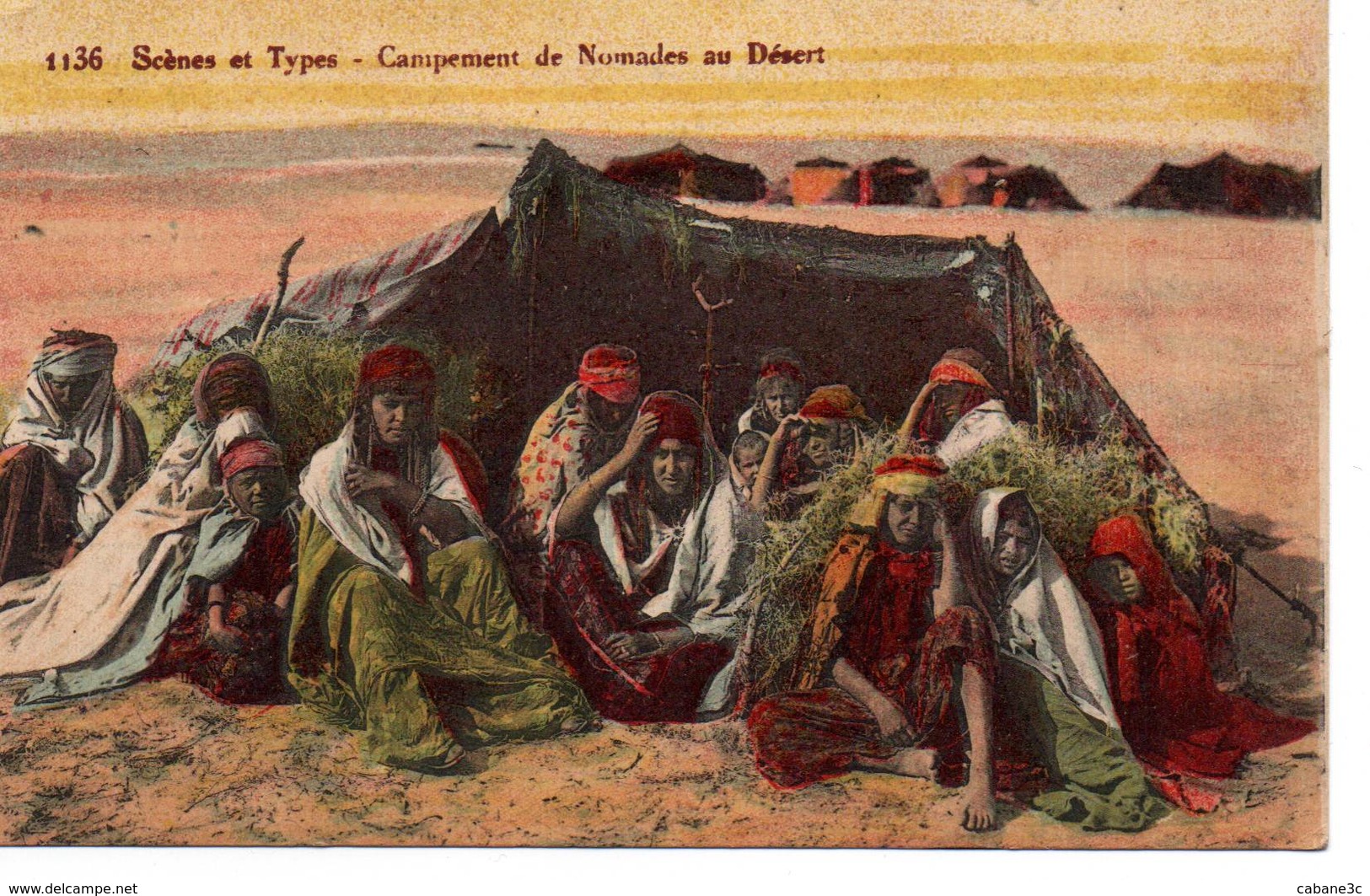 Campement De Nomades Au Désert - Scènes & Types