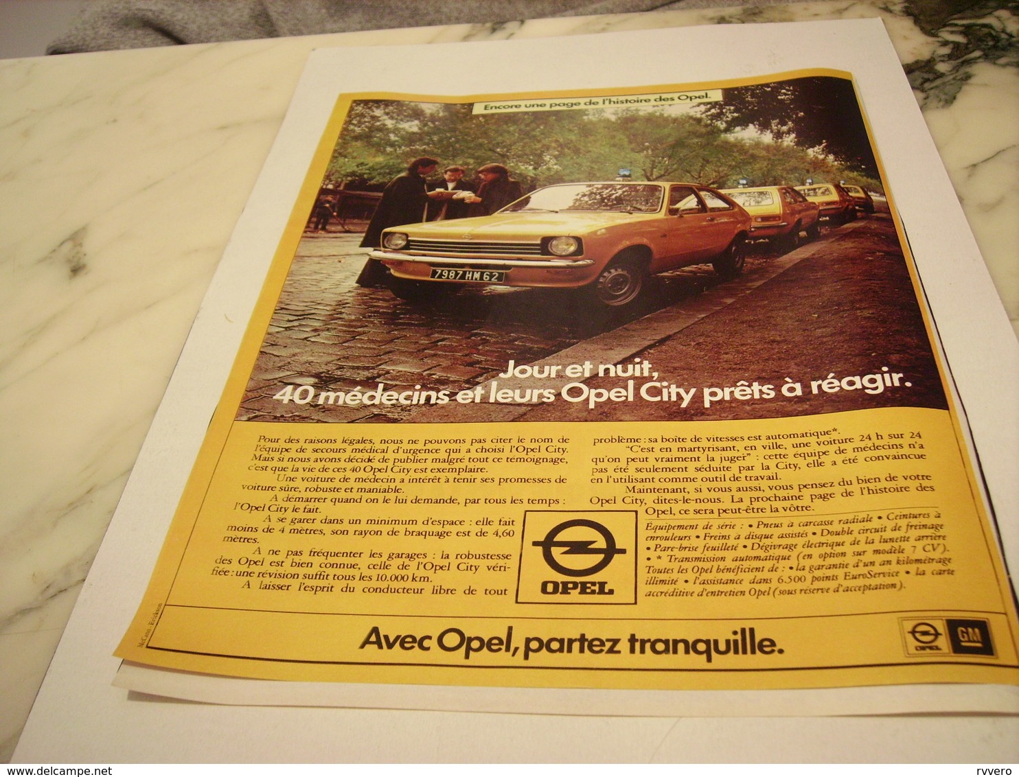 ANCIENNE  PUBLICITE NOUVELLE HISTOIRE VOITURE OPEL 1977 - Cars