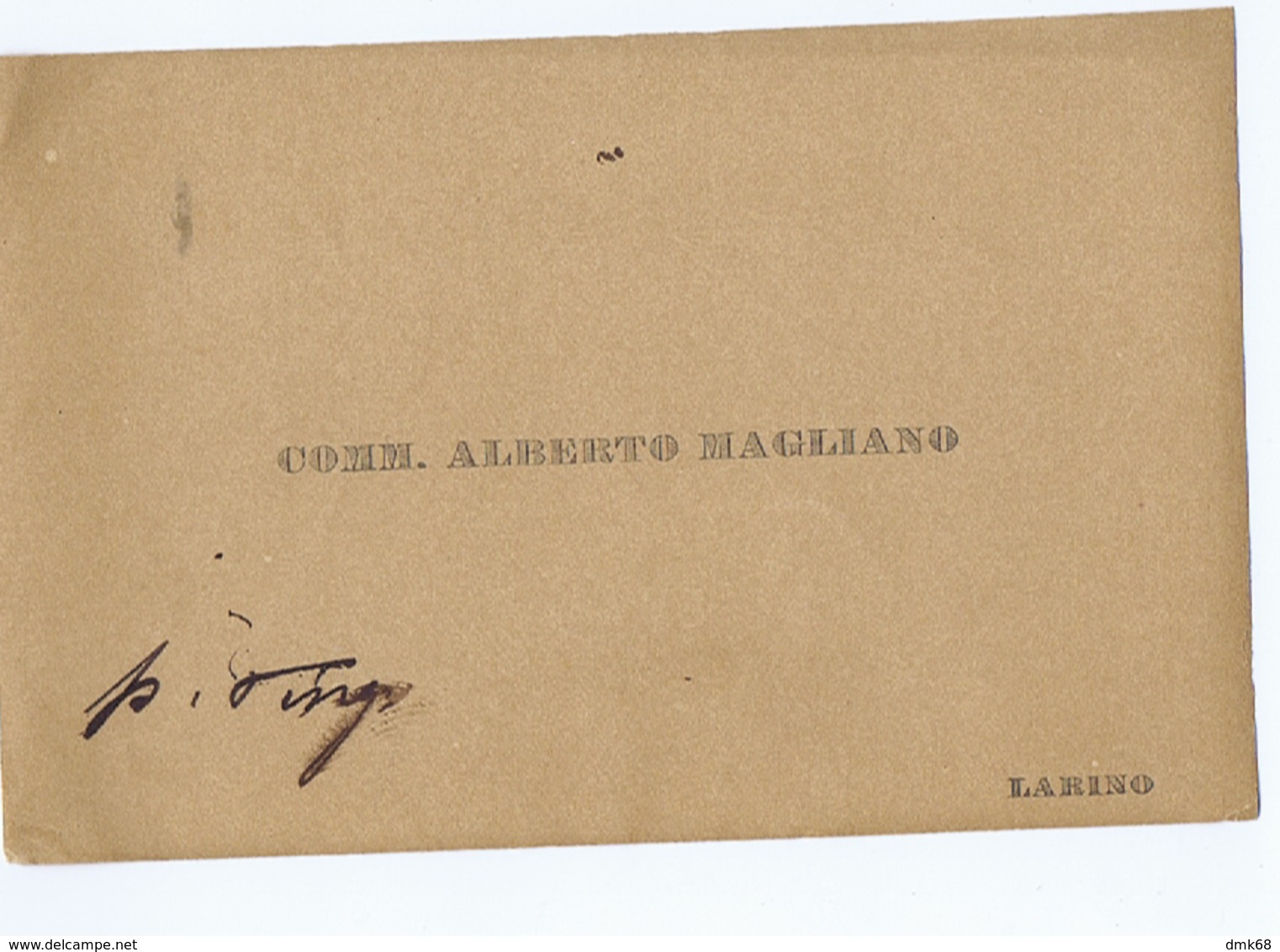 LARINO - COMM. ALBERTO MAGLIANO - BIGLIETTO DA VISITA -  AUTOGRAFO / AUTOGRAPH - Other & Unclassified