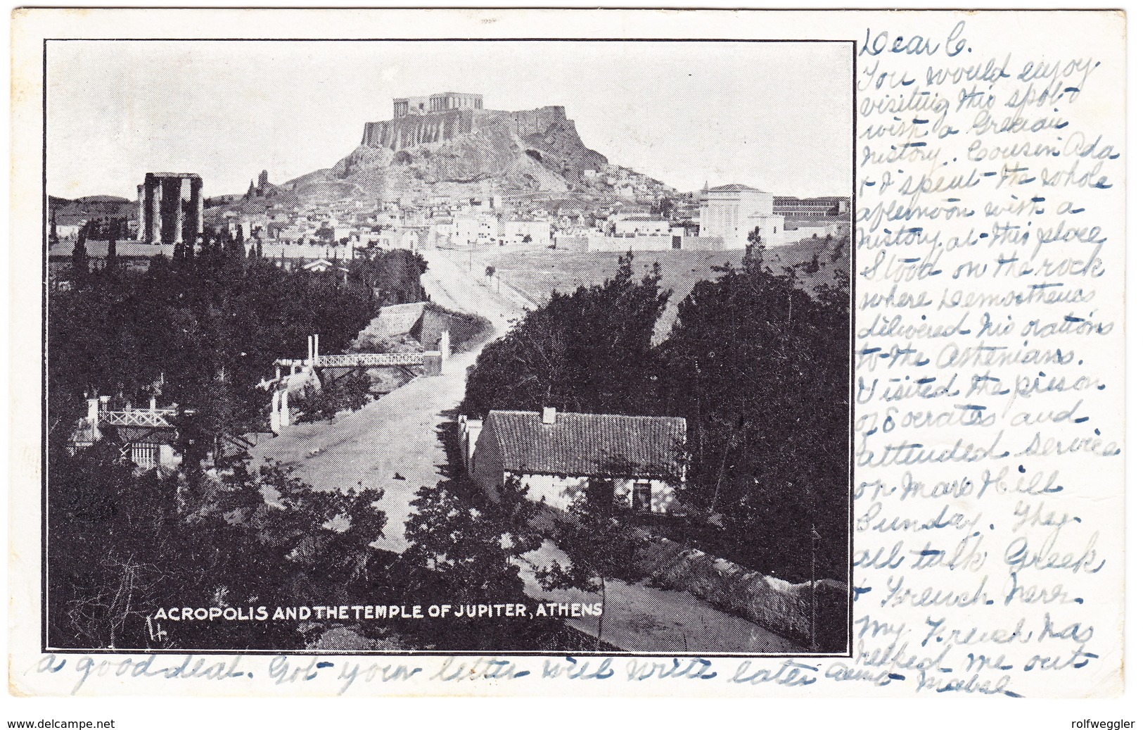 1904 Ansichtskarte Akropolis Mit Türkischer Marke Von Constantinopel Nach Yarmouth Neu Schottland, Kanada - 1837-1914 Smyrna