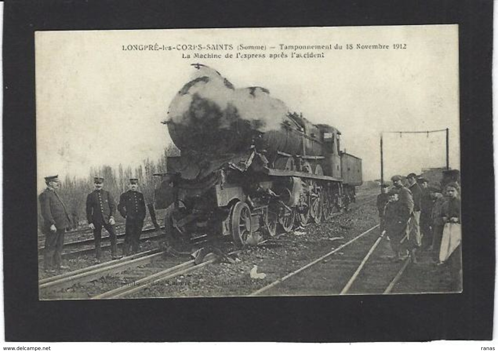 CPA Somme 80 Longpré Les Corps Saints Catastrophe Chemin De Fer Train Non Circulé - Other & Unclassified