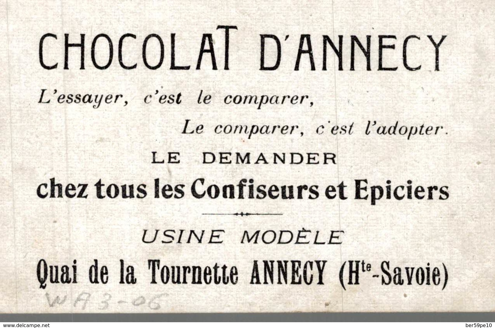 CHROMO CHOCOLAT D'ANNECY  LA MER  LE RETOUR DES BATEAUX PECHEURS  DESSIN DE O. BESNOU - Other & Unclassified