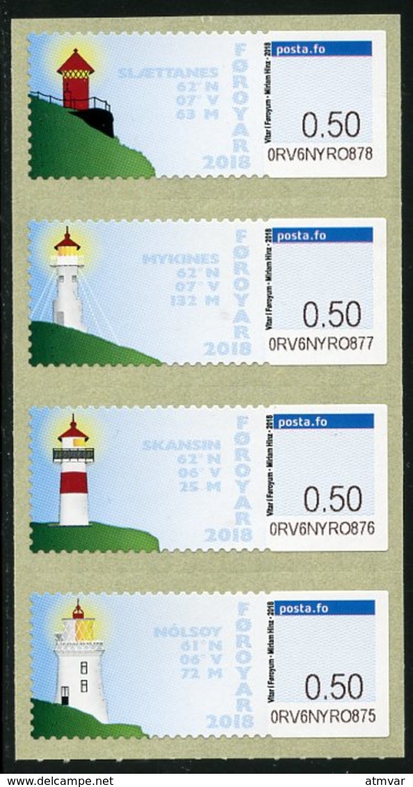 FAROE ISLANDS (2018) - ATM Lighthouse, Faro, Leuchtturm, Phare, Fyr - Nólsoy, Skansin, Slaettanes, Mykines - Islas Faeroes