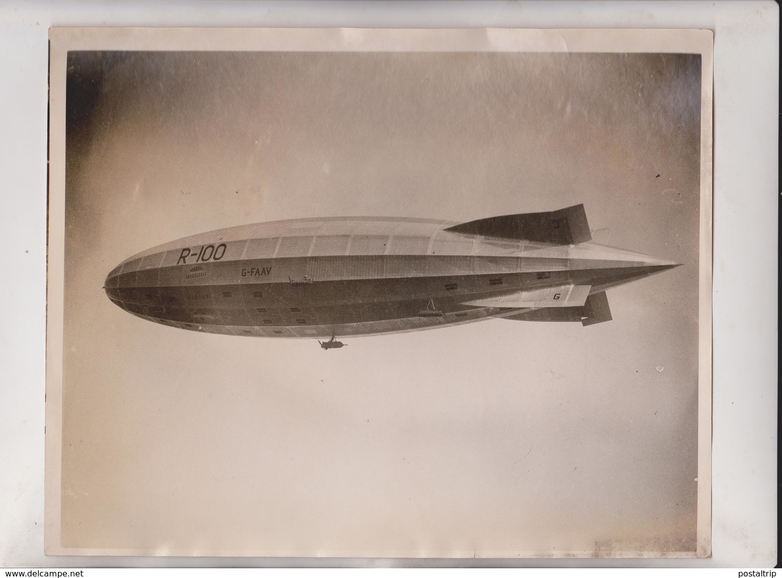 R 100 ZEPPELIN BRITISH  AIRSHIP HOWDEN CARDINGTON BEDFORDSHIRE  25*20 CM Fonds Victor FORBIN 1864-1947 - Aviación