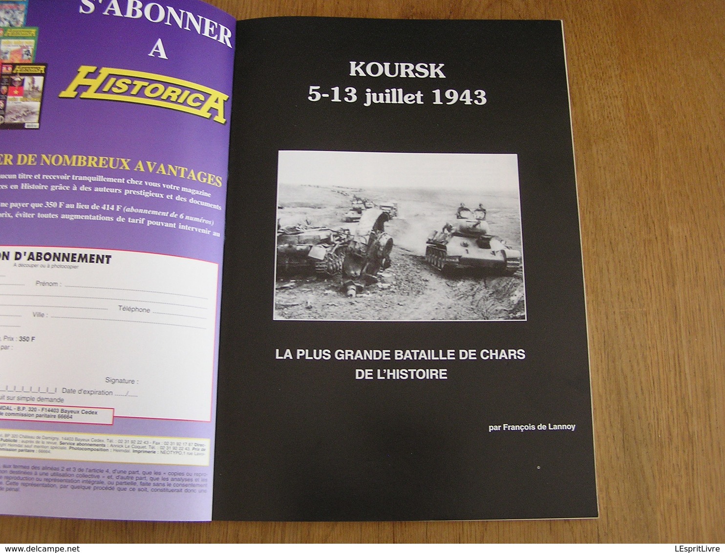 HISTORICA Hors Série N° 56 Guerre 40 45 Bataille 1943 Chars Tanks Russie Front De L'Est Invasion Allemande Panzer - Guerre 1939-45