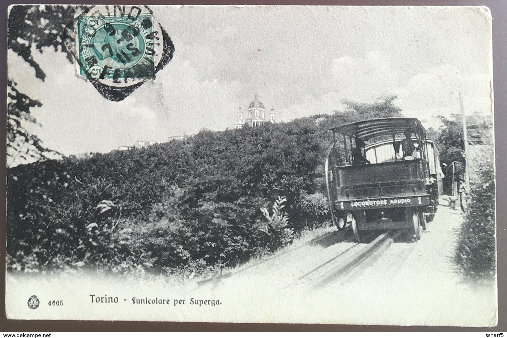 TORINO FUNICULÆARE PER SUPERGA  Locomotore Agudio Andata 1907 - Trasporti