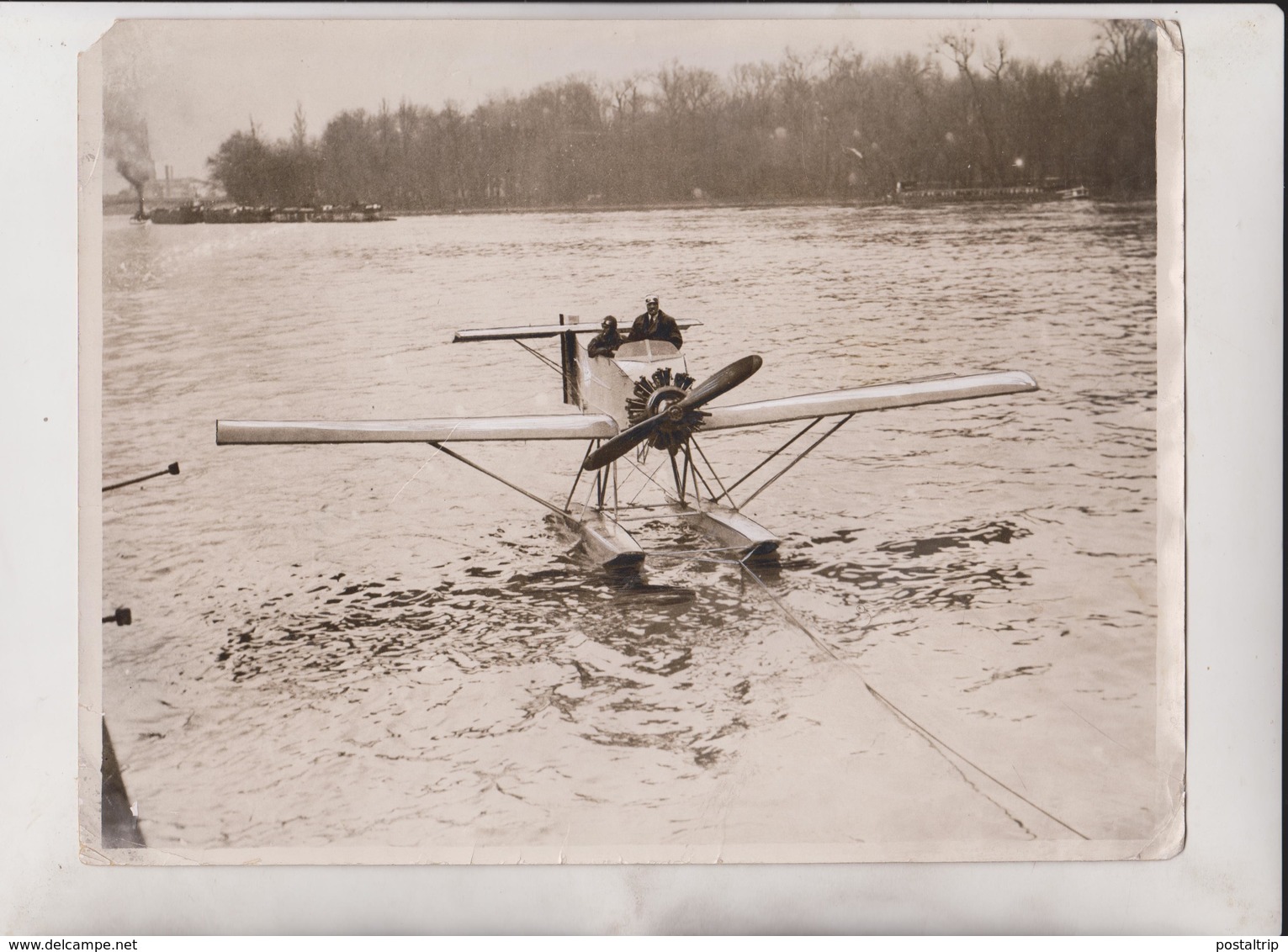 NEW HYDROPLANE FOR SUBMARINES PARIS SEINE MIDGET    25*20 CM Fonds Victor FORBIN 1864-1947 - Aviación