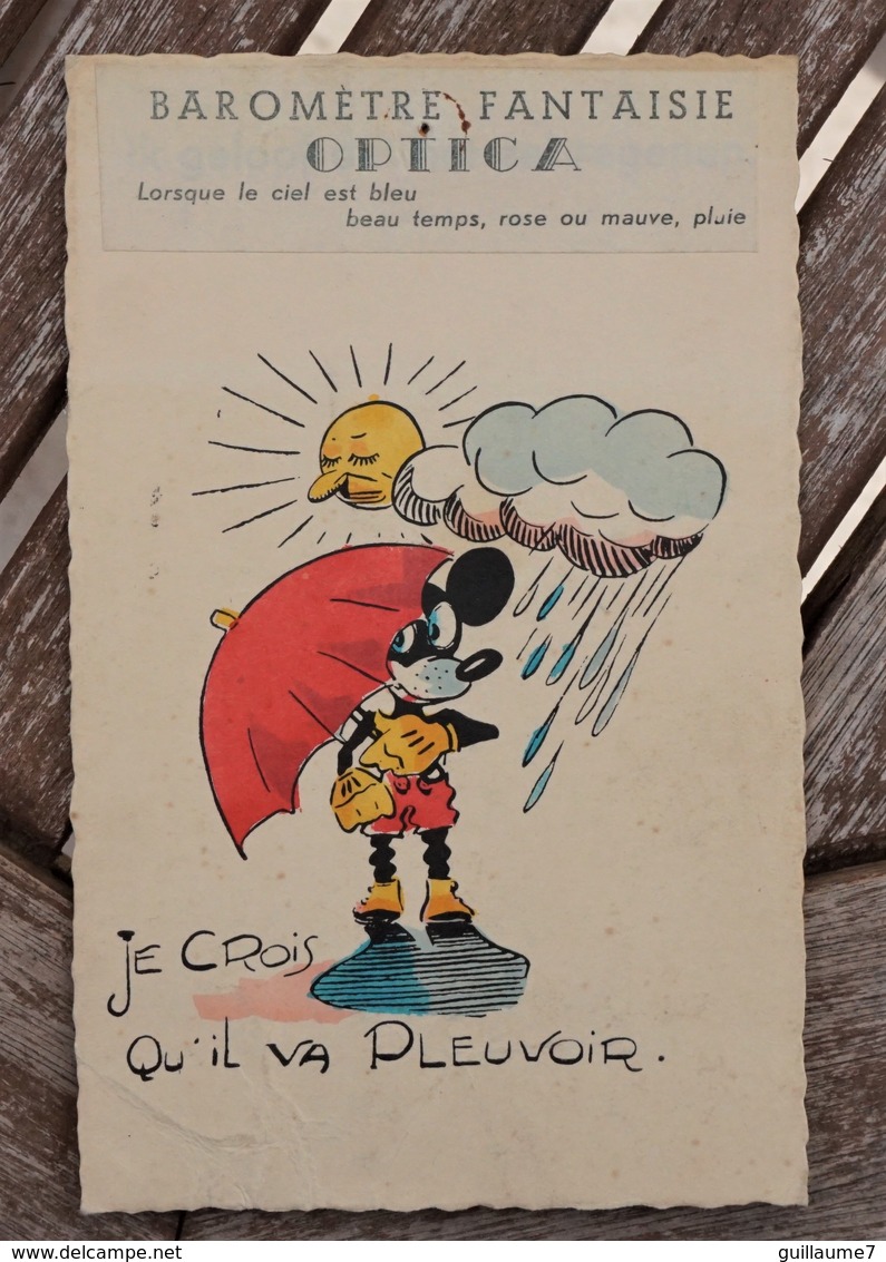 CPA - Mickey Mouse - Je Crois Qu'il Va Pleuvoir - - Altri & Non Classificati