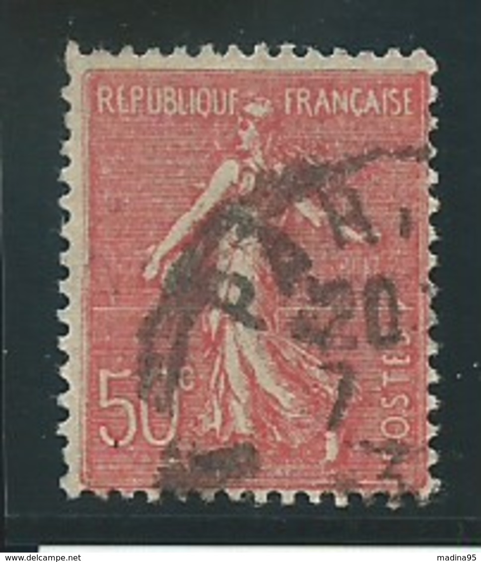 FRANCE: Obl., N° YT 199f, Rouge, T.III, TB - 1903-60 Säerin, Untergrund Schraffiert