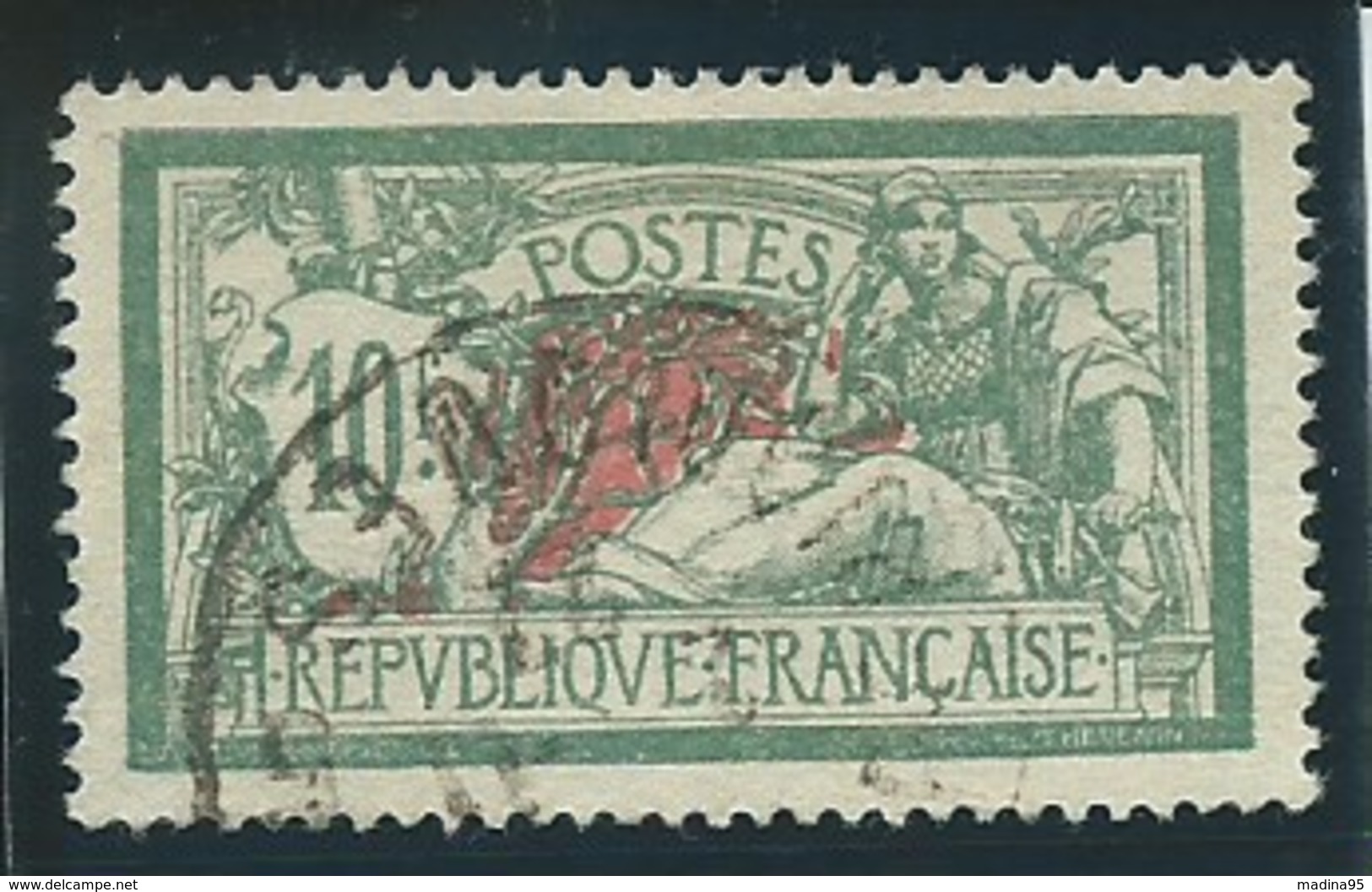 FRANCE: Obl., N° YT 207, Vert Et Rouge, B Centré, TB - 1900-27 Merson