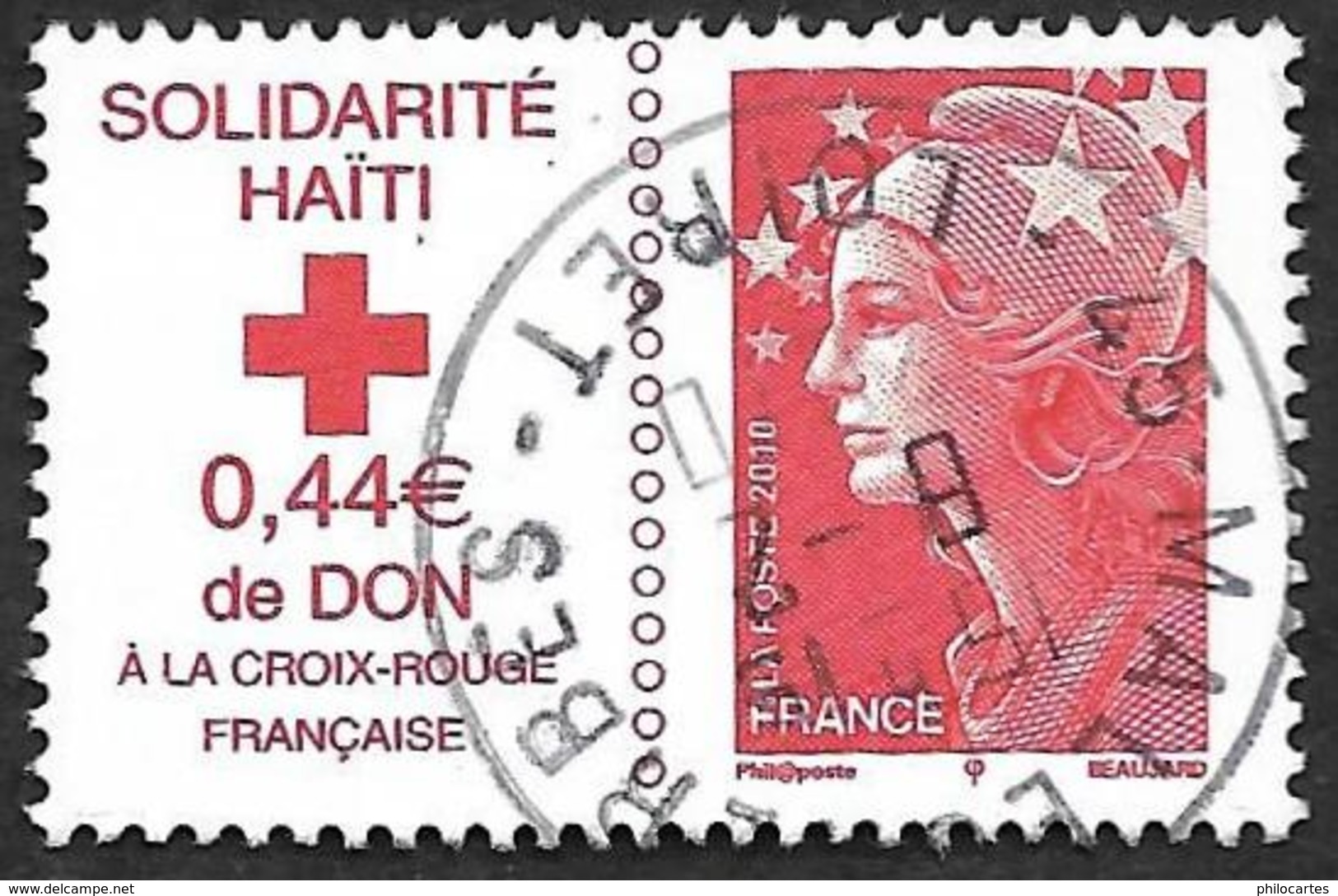 FRANCE 2010  - Y&T 4434 - Solidarité Haiti  - Cachet - Used Stamps