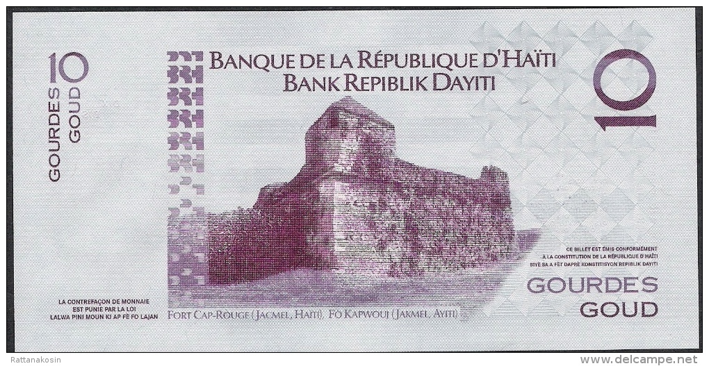 HAITI  P272f  10  GOURDES   2014  New Date 2014  UNC. - Haïti