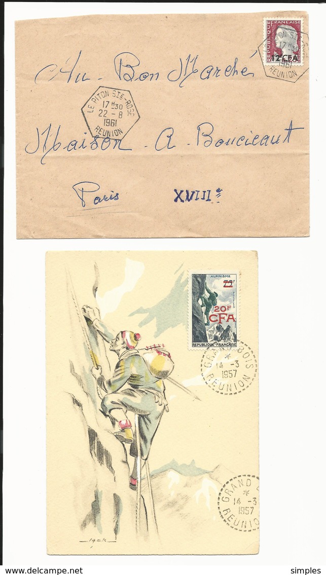 Réunion - magnifique lot de 31 lettres période CFA (tarifs, timbres, affranchissements, oblitérations.......)  16 scans