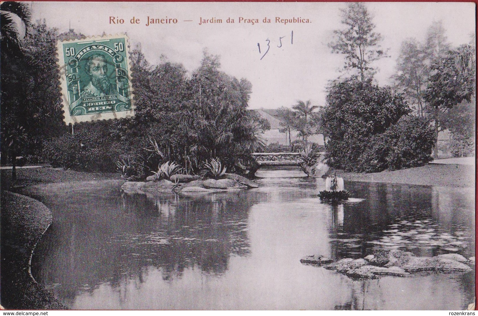 Bresil Brazil Brasil Rio De Janeiro - Jardim Da Praca Da Republica Brazilie RARE CPA - Rio De Janeiro