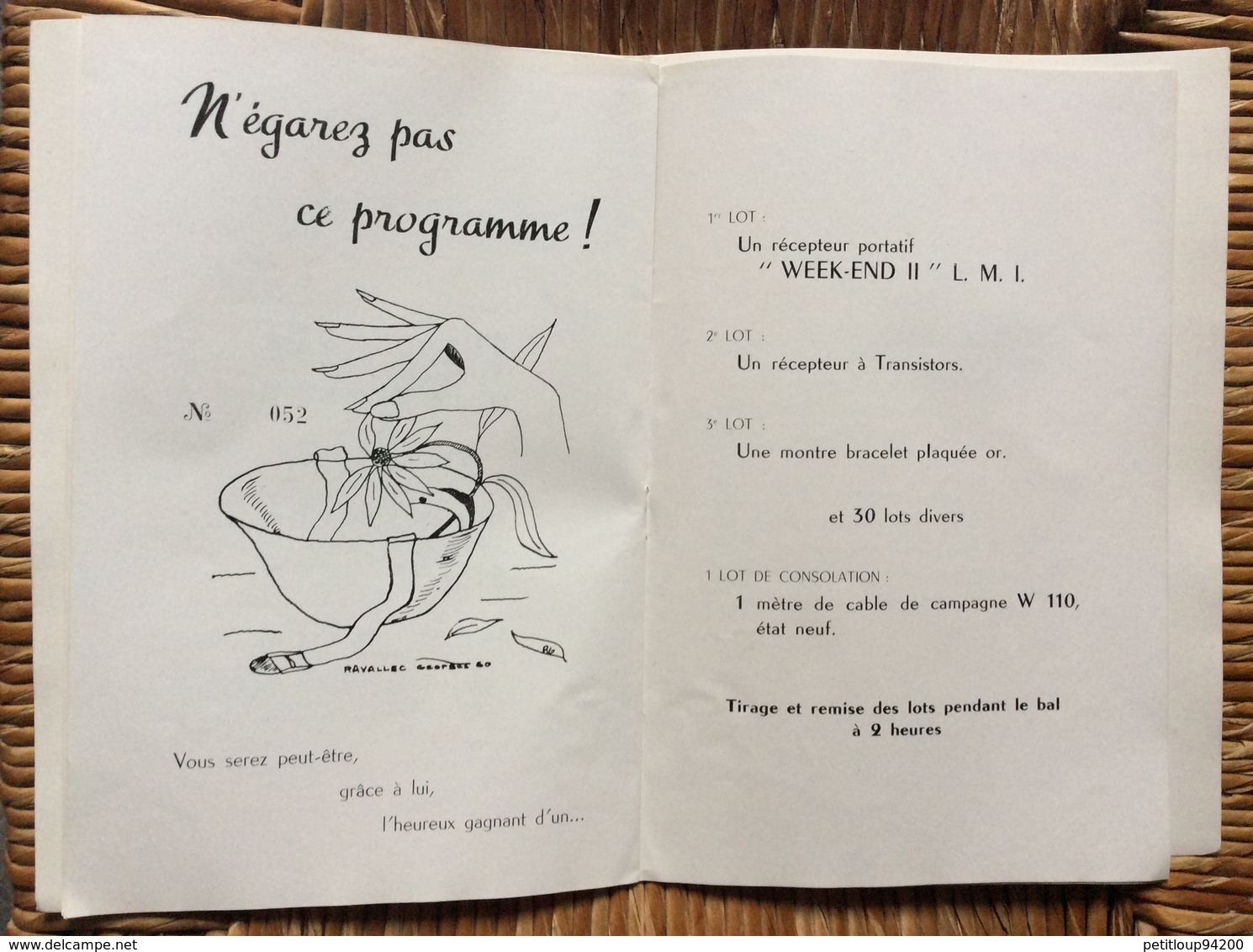 PROGRAMME  ÉCOLE D’APPLICATION DES TRANSMISSIONS  EAT  Bal des Officiers  SAINT-GABRIEL 1960  Montargis